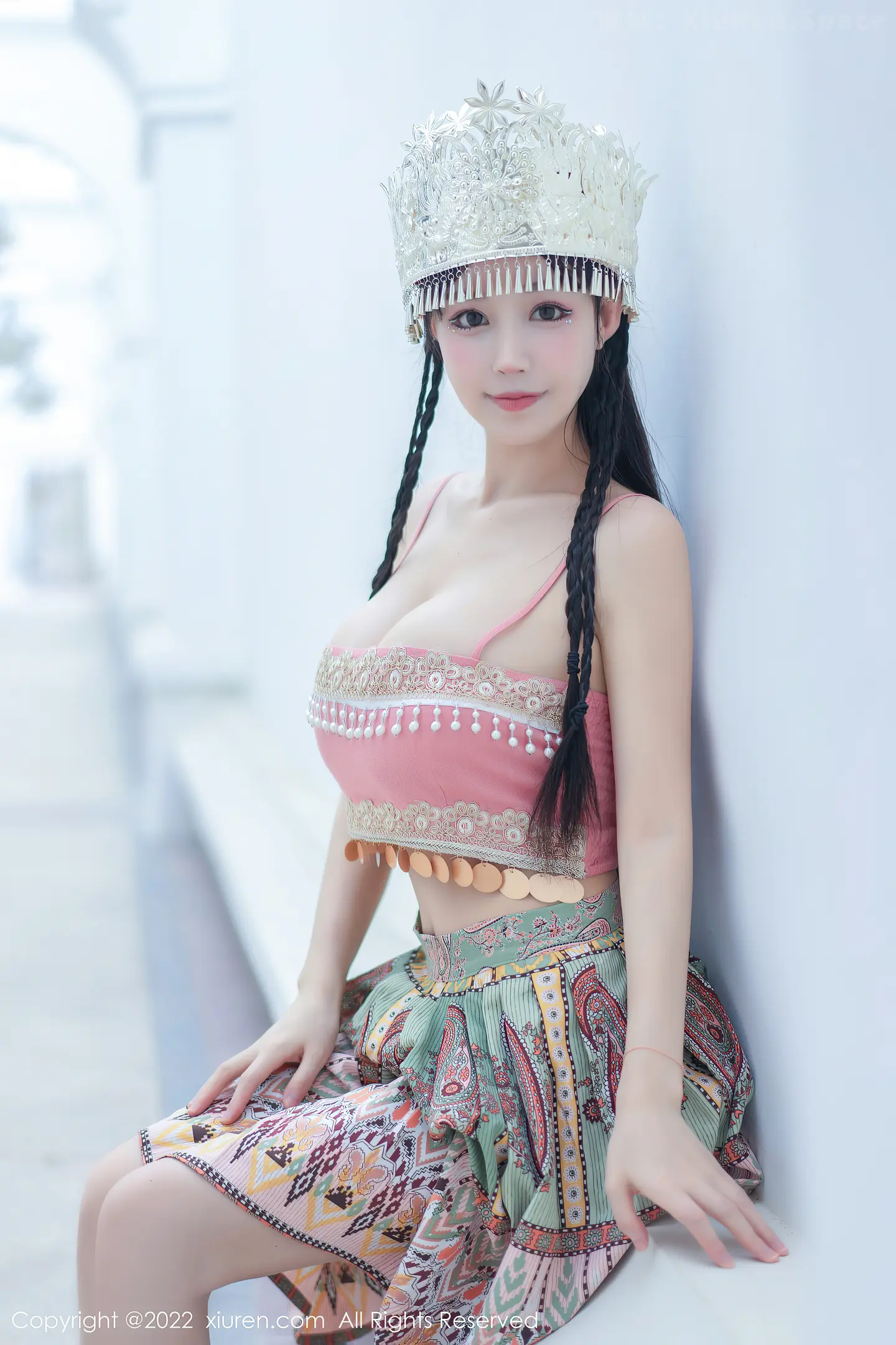 图片[5]-[XiuRen秀人网] VOL.5615 女神朱可儿Flora民族服饰装扮性感粉色吊带露傲人豪乳诱惑写真70P-秀人网官方网站